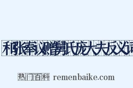和张奉议赠舅氏庞大夫反义词是什么意思的图片